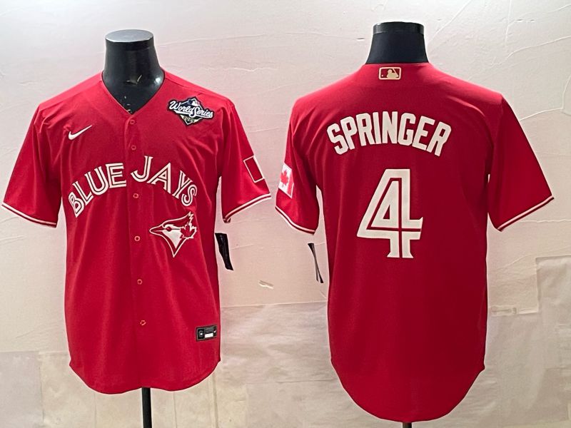 Men 2025 Toronto Blue Jays #4 Springer red Game Nike MLB Jersey 004->toronto blue jays->MLB Jersey